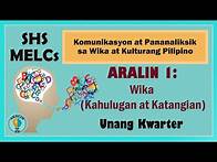 Video thumbnail for Aralin 1: Wika (mga kahulugan at mga katangian) SHS Grade 11 MELCs (Part 1)