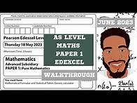 Video thumbnail for Edexcel AS Level Maths | Paper 1 | June 2023 | Walkthrough | 8MA0/01 | MathsWithDan