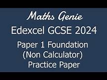 Video thumbnail for Edexcel GCSE 2024 Foundation Paper 1 (Non Calculator) Revision Practice Paper