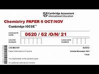 Video thumbnail for IGCSE Chemistry paper 62 Oct/Nov 2021| 0620/62| SOLVED AND COMPLETE TUTORIAL