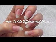 Video thumbnail for How To File Different Nail Shapes-Almond, Stiletto, Coffin, Oval & Square