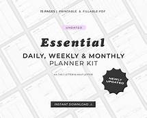 Video thumbnail for Daily Weekly Monthly Printable Planner Templates Undated Planner Bundle Productivity Planner Set. Fillable PDF. A4, A5, Letter, Half L. - Etsy