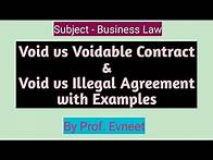 Video thumbnail for Void vs Voidable contract | Void and illegal agreement | void vs voidable | void contract