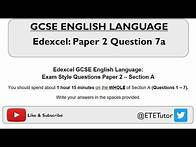 Video thumbnail for GCSE English Language Paper 2 Section A: Question 7a - Edexcel - REVISION 2017