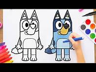 Video thumbnail for How to draw BLUEY - DISNEY