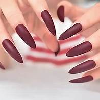Video thumbnail for Extra Long Stiletto Burgundy False Nails Wine Red Matte Press on Nails Gifts Reusable Wearable Fake Acrylic Nail Art Tips Salon DIY Manicure for Halloween Party Adhesive Tabs Nail File