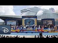 Video thumbnail for WATCH LIVE: The Disney Wish Christening … Wishes Do Come True | Disney Cruise Line