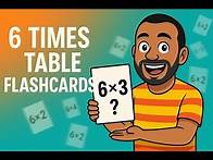 Video thumbnail for 6's times tables flashcards I Multiplication facts game