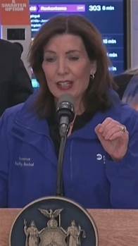 Video thumbnail for Gov. Hochul: "Are you going to slam handcuffs on my hands?"