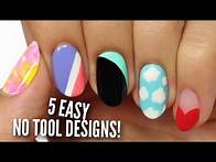 Video thumbnail for No Tool Nail Art: 5 Easy & Cute Designs!