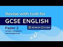 Video thumbnail for GCSE English Language Revision | Paper 2 - Writers’ viewpoints and perspectives | Livestream