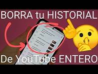 Video thumbnail for 📋❌ Como ELIMINAR el HISTORIAL de BÚSQUEDA de YOUTUBE en MI CELULAR 2025 FÁCIL y RÁPIDO