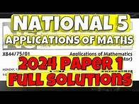 Video thumbnail for National 5 Applications Of Maths 2024 Paper 1 - Full Solutions!