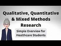 Video thumbnail for Qualitative, Quantitative and Mixed Methods Research - for Healthcare Students and Researchers