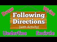 Video thumbnail for Following Directions (with Activity)
