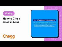 Video thumbnail for How to Cite a Book in MLA | Chegg