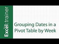 Video thumbnail for Excel: Grouping Dates in a Pivot Table By Week