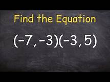 Video thumbnail for Find the equation of a line through two points using slope intercept form