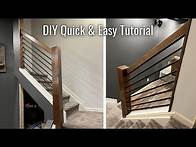 Video thumbnail for Finishing Basement #19: DIY Stair Railing | Farmhouse Iron Baluster & Newel Post Installation