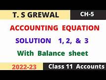 Video thumbnail for Accounting Equation Chapter -5 (T.S.Grewal) Solutions: question number 1, 2, & 3 class -11 accounts