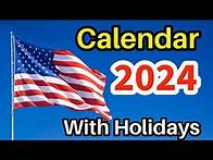 Video thumbnail for 2024 Calendar with Holidays | Calendar 2024 | US Calendar 2024 | United States 2024 Calendar | 2024
