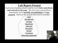 Video thumbnail for Video 1.1 - How To Write A Lab Report - Title