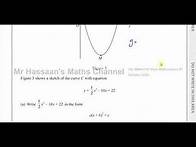 Video thumbnail for WMA11/01 (Edexcel) IAL P1 October 2022, Q9a,b Completing the Square, Finding The Vertex