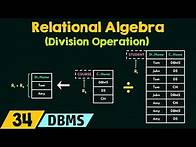 Video thumbnail for Relational Algebra (Division Operation)