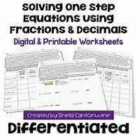 Video thumbnail for One Step Equations with Fractions and Decimals Worksheets - Differentiated