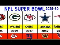 Video thumbnail for NFL SUPER BOWL Winners 2025 - 2050