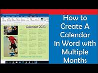 Video thumbnail for How to Create A Calendar in Word with Multiple Months - Microsoft Word Calendar Tutorial
