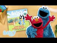 Video thumbnail for Bluey: What Games Should We Play? Read by Cookie Monster and Elmo @SesameStreet | Bluey Book Reads
