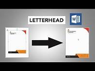 Video thumbnail for How to Insert Letterhead in MS Word with Full Width and Height