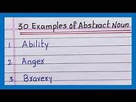 Video thumbnail for Examples of Abstract Nouns | 10 Examples | 20 Examples | 30 Examples of Abstract Noun in English