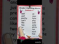 Video thumbnail for Grade 3 Spelling Words Lesson 1