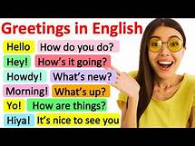 Video thumbnail for GREETINGS IN ENGLISH | Formal & informal | Learn with examples & quiz!