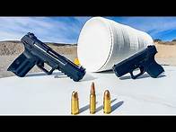 Video thumbnail for 9mm VS 5.7x28 Penetration Test! FMJ VS Hollow Point