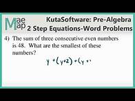Video thumbnail for KutaSoftware: PreAlgebra- Two-Step Equations Word Problems