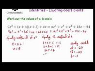 Video thumbnail for Equating Coefficients - Corbettmaths