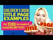 Video thumbnail for Children's Book TITLE PAGE Examples - Do THIS to Make it INSTANTLY More Professional