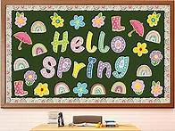 Video thumbnail for Hello Spring Bulletin Board Decorations Spring Rainbow Bulletin Board Spring Flower Cutouts Classroom Decor School Holiday Bulletin Board Decor
