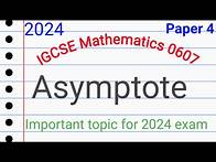 Video thumbnail for IGCSE MATHEMATICS 0607 | Asymptote of function | Asymptote with and without graphical calculator |