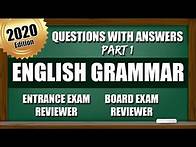 Video thumbnail for Entrance Exam Reviewer 2020 | Common Questions with Answer in English Grammar | PART 1