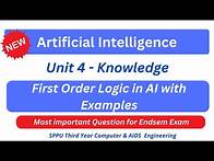 Video thumbnail for sppu ai unit 4 First order Logic | First order Logic problems in Artificial Intelligence