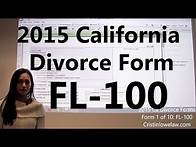 Video thumbnail for Filing California Divorce Forms: Form 1 of 10 the FL-100