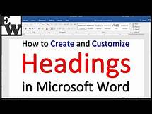 Video thumbnail for How to Create and Customize Headings in Microsoft Word