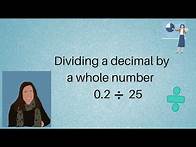 Video thumbnail for Dividing a decimal by a whole number - 0.2 ➗ 25 - 5th grade math review, dividing decimals