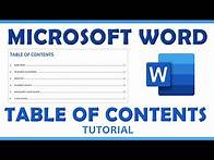 Video thumbnail for Create a Table of Contents in Microsoft Word