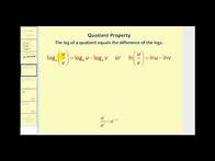 Video thumbnail for The Properties of Logarithms