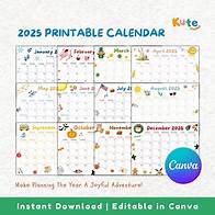 Video thumbnail for 2025 Kids Calendar Printable - Editable Wall Planner, Homeschool Kids Schedule Template, Cute PDF & Canva Printable - Etsy